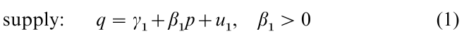 Simultaneous Equation Estimation Research Paper Formula 1