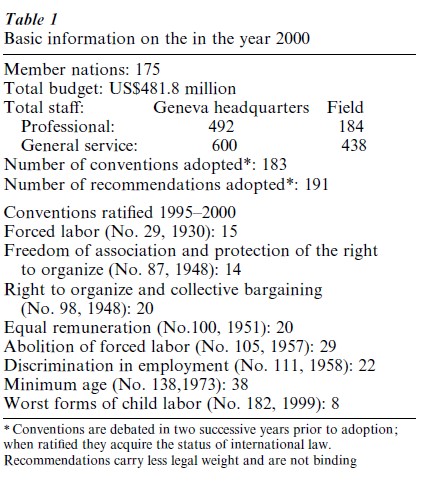International Labor Organizations Research Paper
